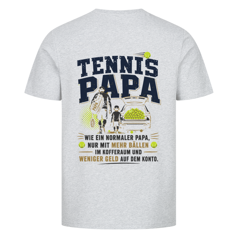 Tennispapa Sponsor auf T-Shirt, Farbe grau meliert