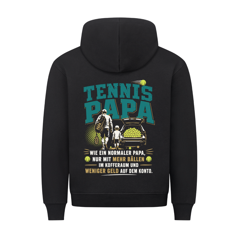 Tennispapa Sponsor auf Hoodie, Farbe schwarz