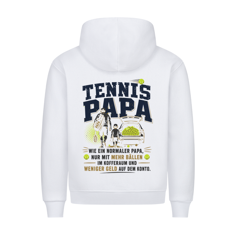 Tennispapa Sponsor auf Hoodie, Farbe weiß