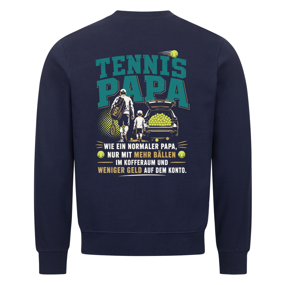 Tennispapa Sponsor auf Sweatshirt, Farbe marineblau