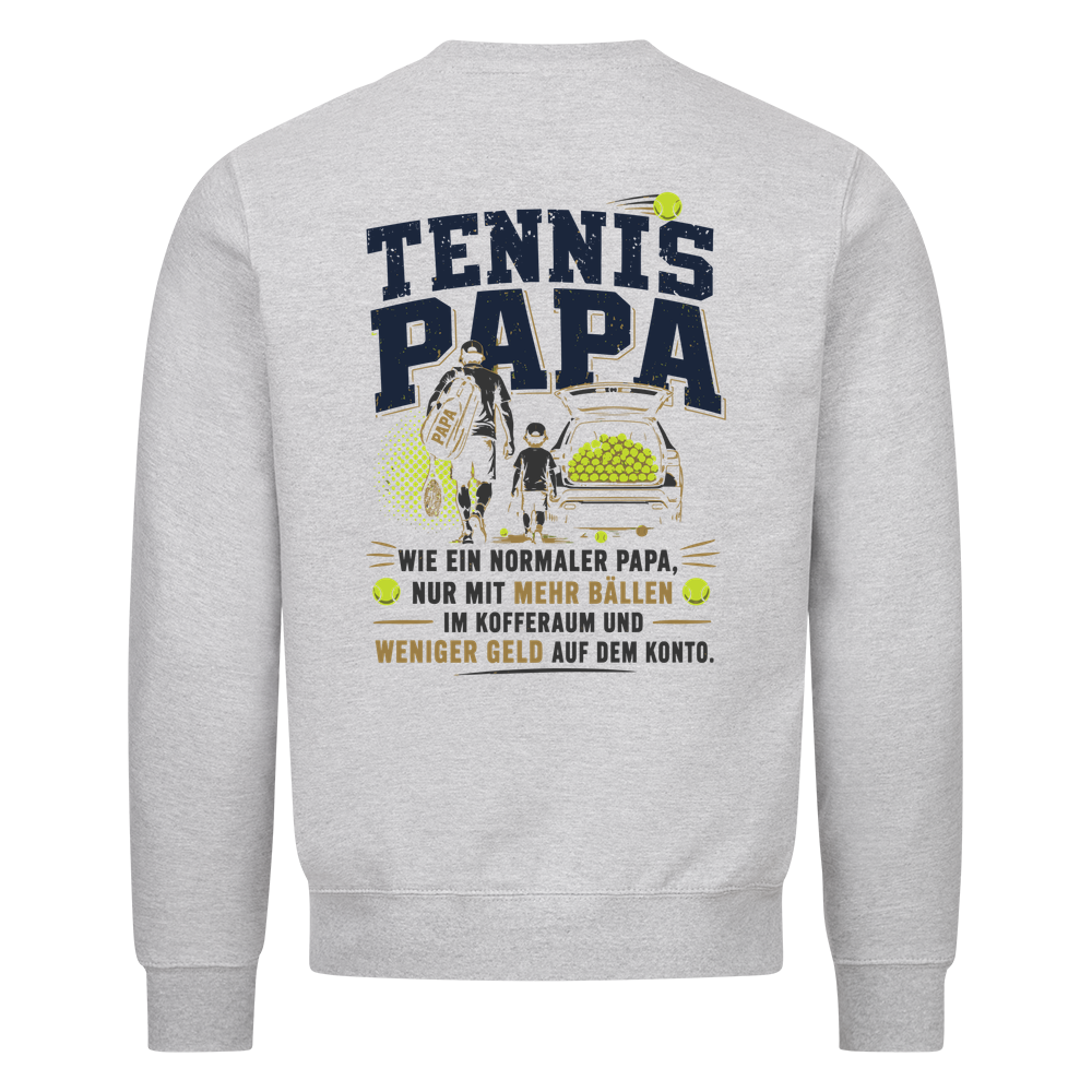 Tennispapa Sponsor auf Sweatshirt, Farbe grau meliert