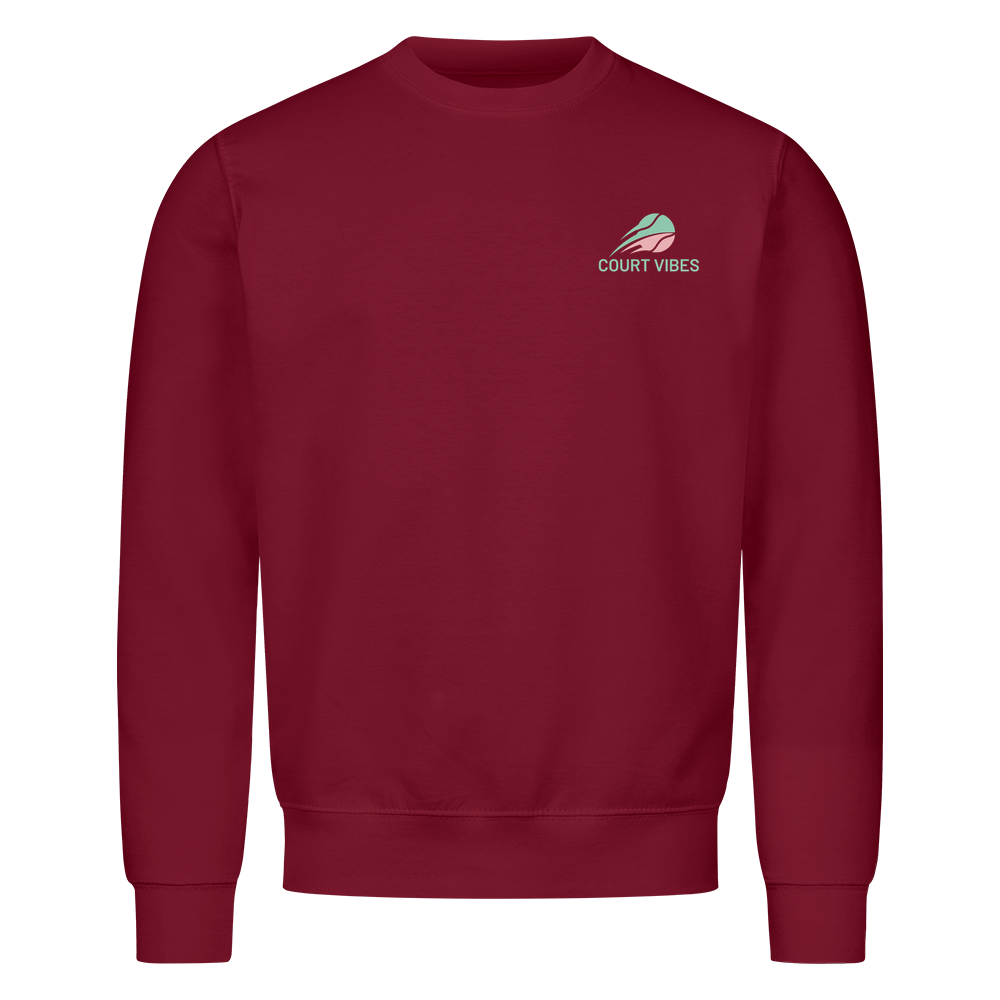 Tennispapa Sponsor auf Sweatshirt, Farbe weinrot