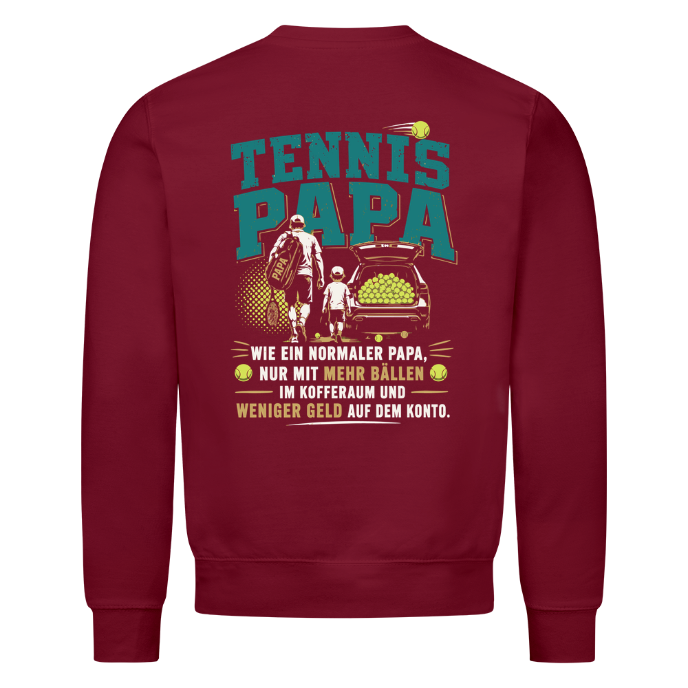Tennispapa Sponsor auf Sweatshirt, Farbe weinrot