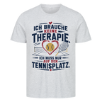 Court Therapie auf T-Shirt, Farbe grau meliert