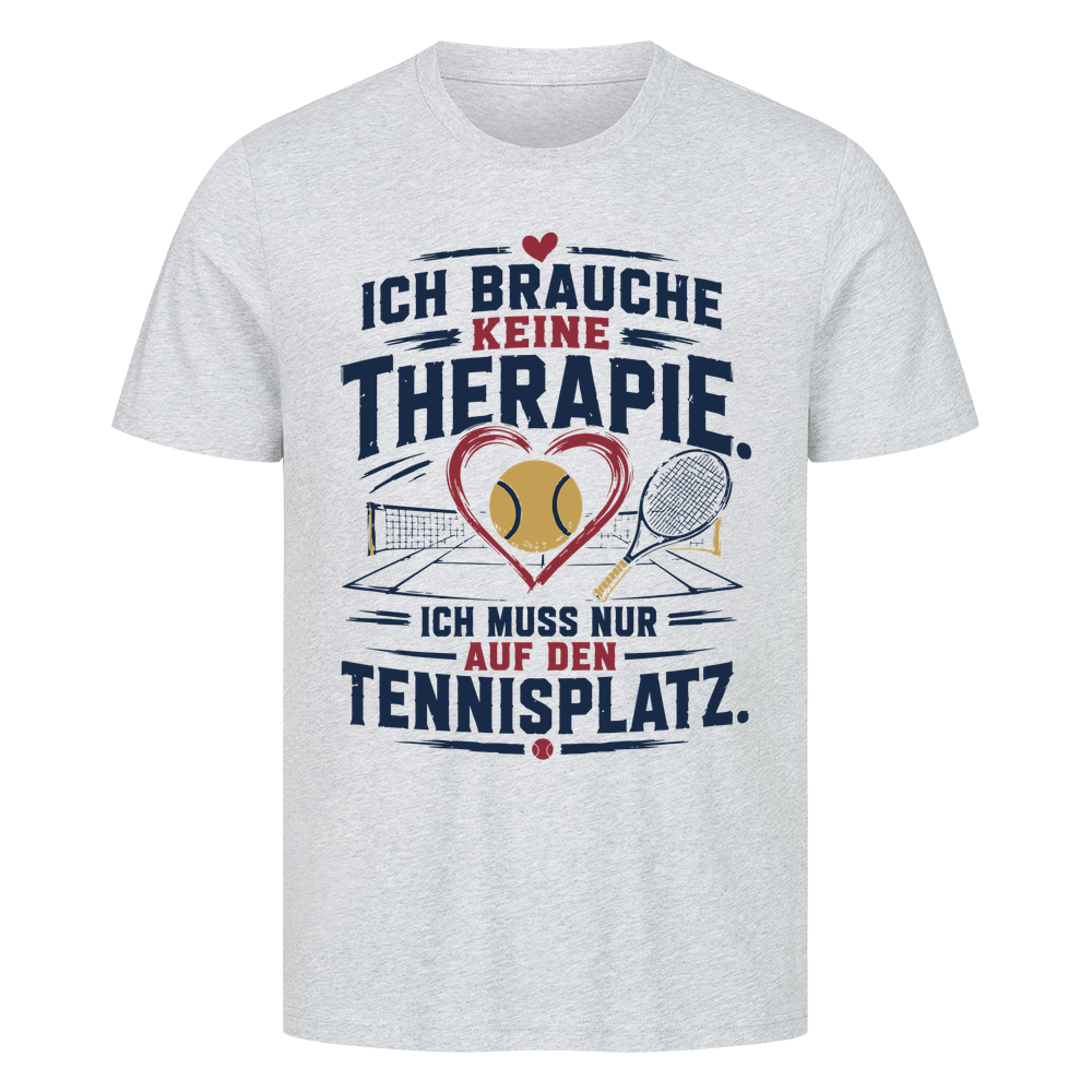 Court Therapie auf T-Shirt, Farbe grau meliert