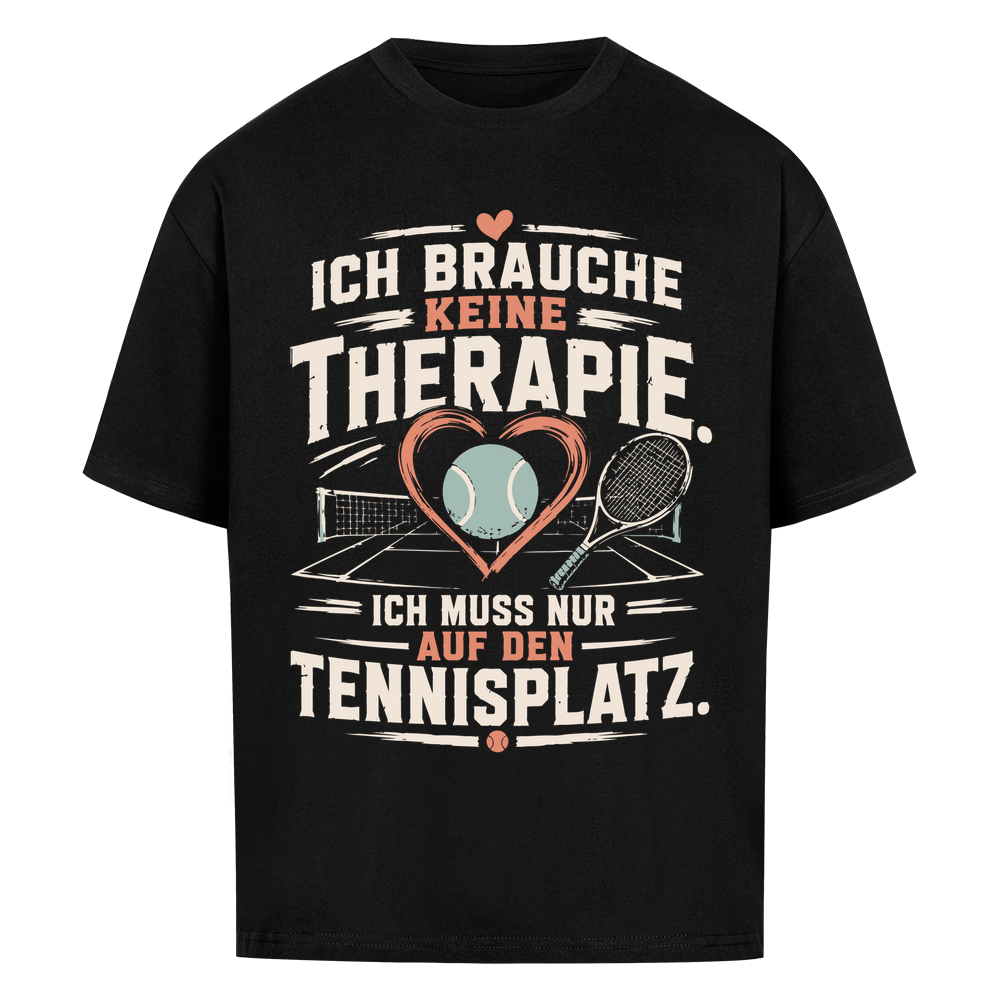Court Therapie auf Oversized Shirt, Farbe schwarz