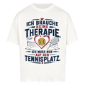 Court Therapie auf Oversized Shirt, Farbe weiß