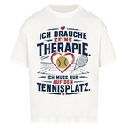 Court Therapie auf Oversized Shirt, Farbe weiß
