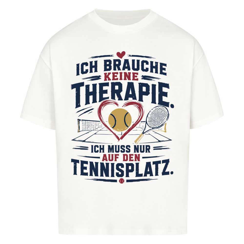 Court Therapie auf Oversized Shirt, Farbe weiß