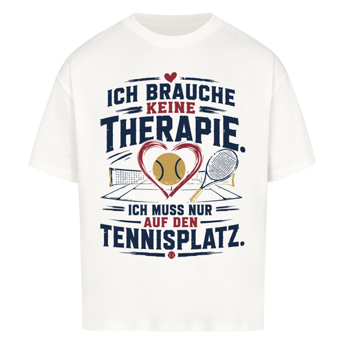 Court Therapie auf Oversized Shirt, Farbe weiß