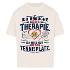 Court Therapie auf Oversized Shirt, Farbe naturweiß