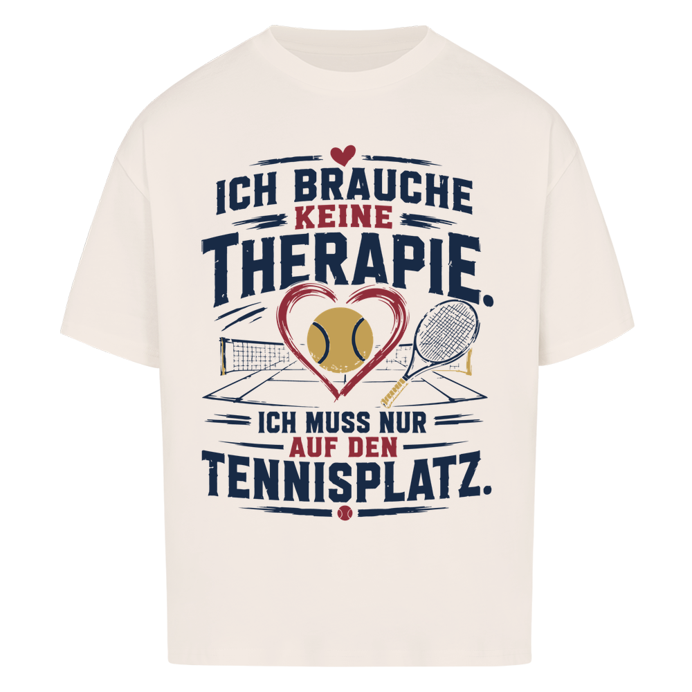 Court Therapie auf Oversized Shirt, Farbe naturweiß
