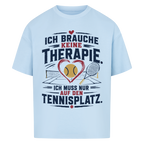 Court Therapie auf Oversized Shirt, Farbe babyblau