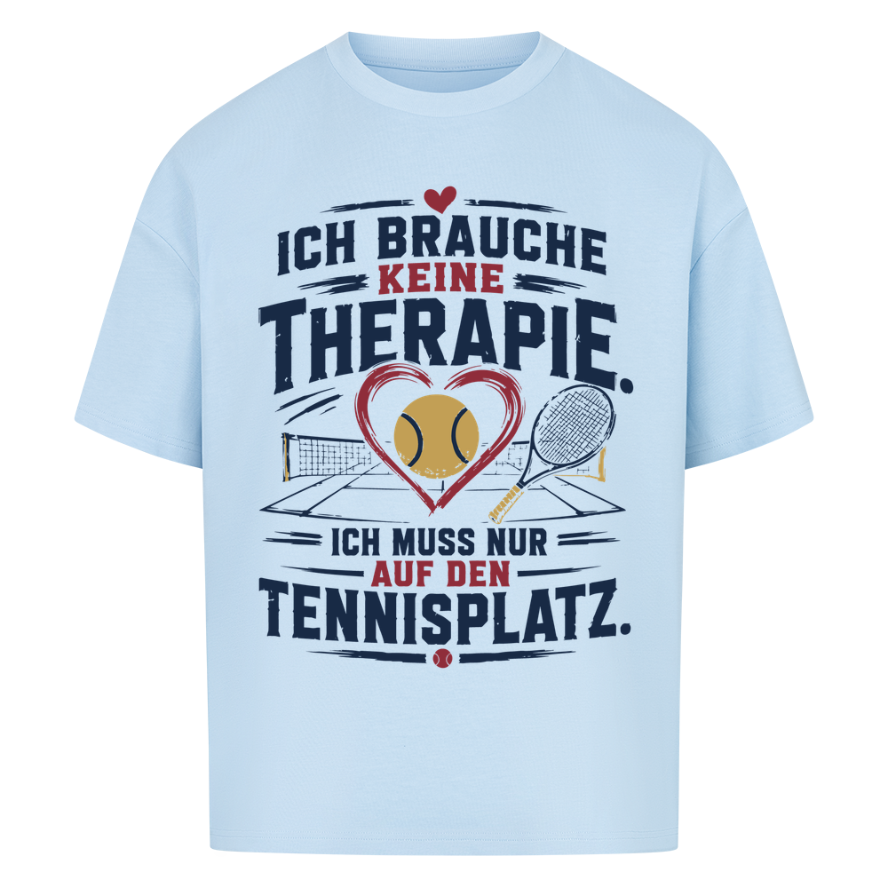 Court Therapie auf Oversized Shirt, Farbe babyblau