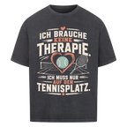 Court Therapie auf Oversized Shirt, Farbe verwaschen schwarz