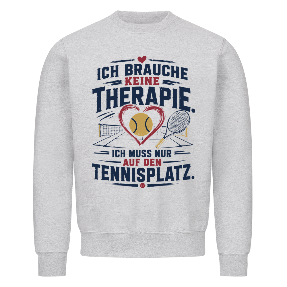 Court Therapie auf Sweatshirt, Farbe grau meliert