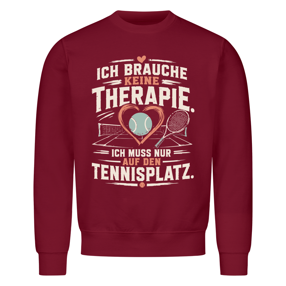 Court Therapie auf Sweatshirt, Farbe weinrot