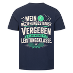 Beziehungsstatus auf T-Shirt, Farbe marineblau