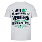 Beziehungsstatus auf T-Shirt, Farbe grau meliert