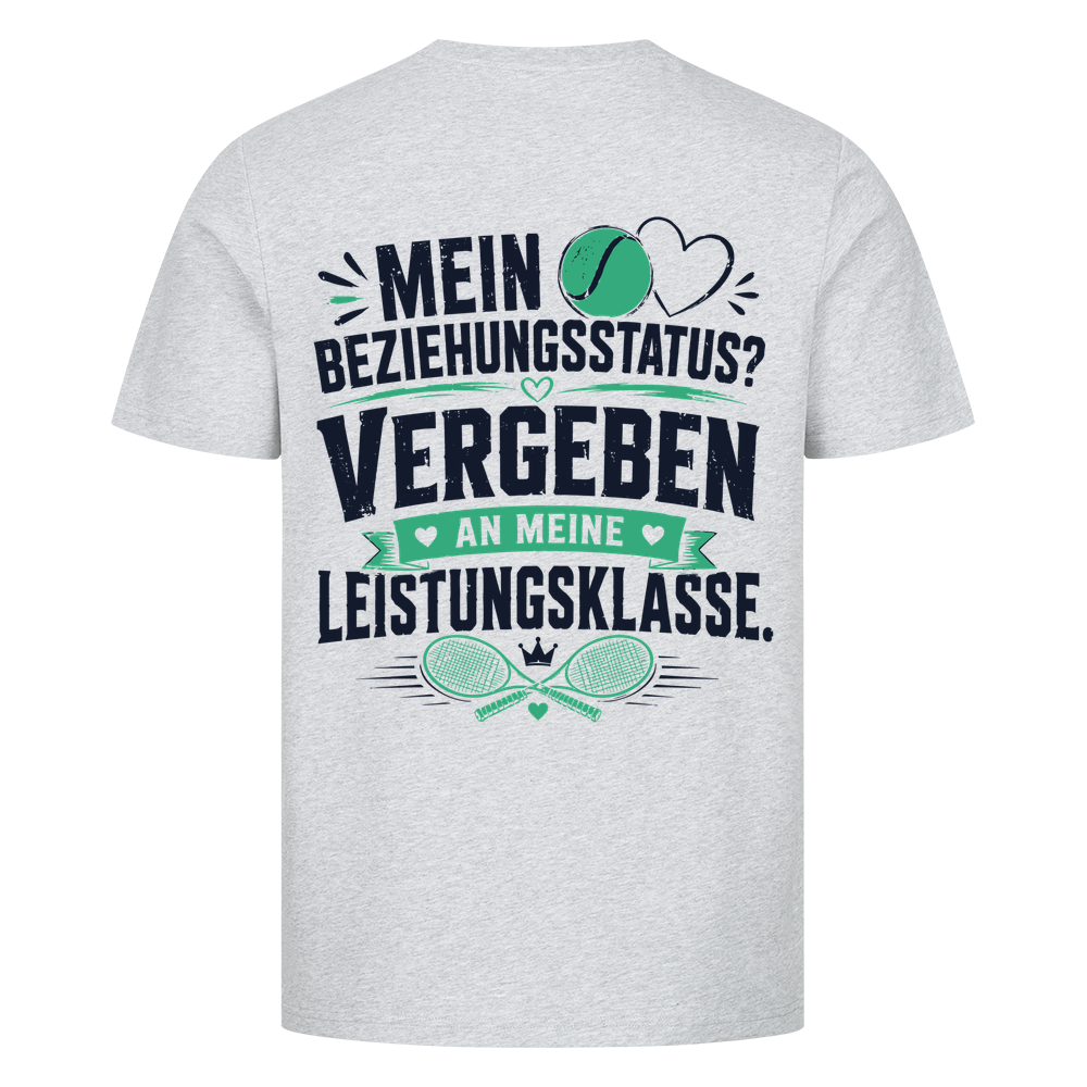 Beziehungsstatus auf T-Shirt, Farbe grau meliert
