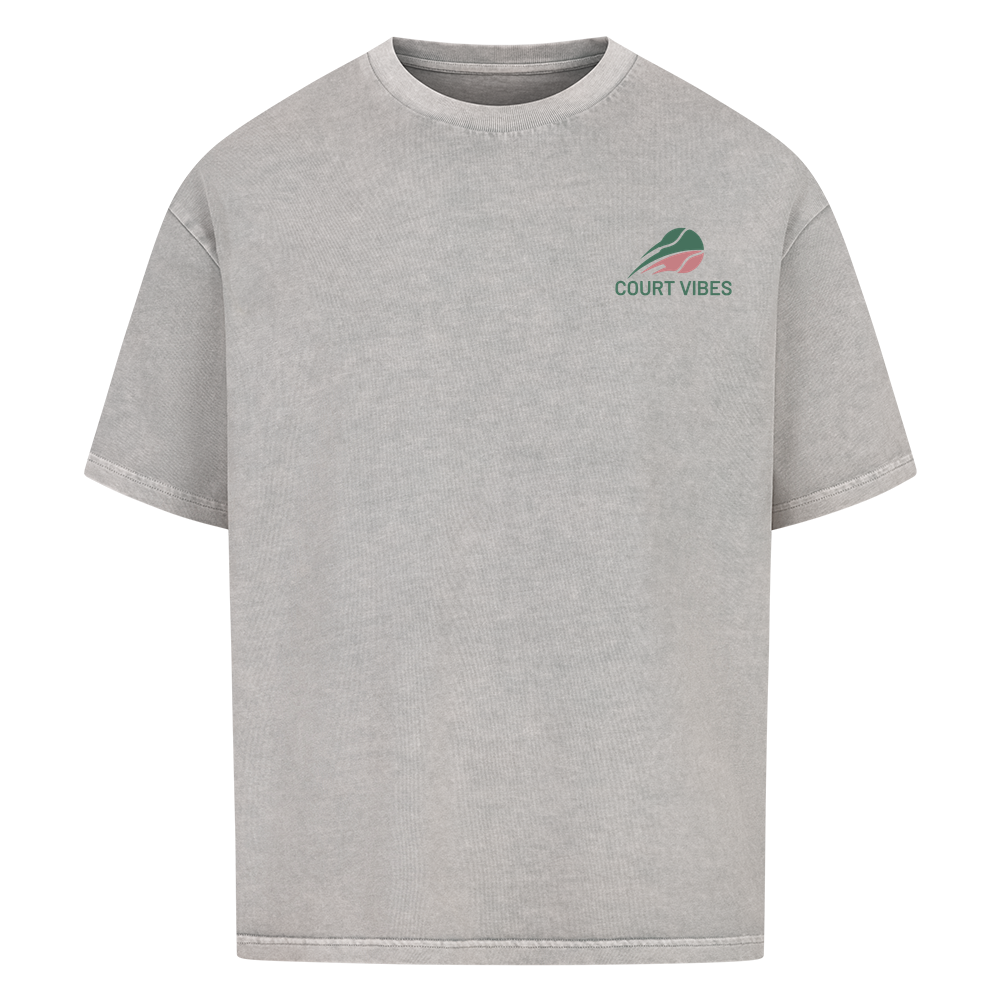 Beziehungsstatus auf Oversized Shirt, Farbe verwaschen grau