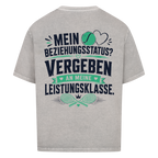 Beziehungsstatus auf Oversized Shirt, Farbe verwaschen grau