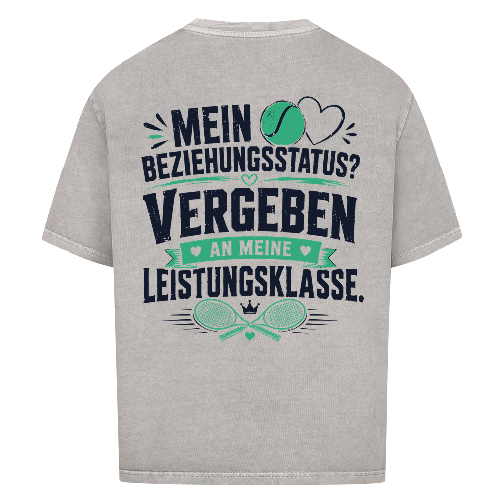 Beziehungsstatus auf Oversized Shirt, Farbe verwaschen grau