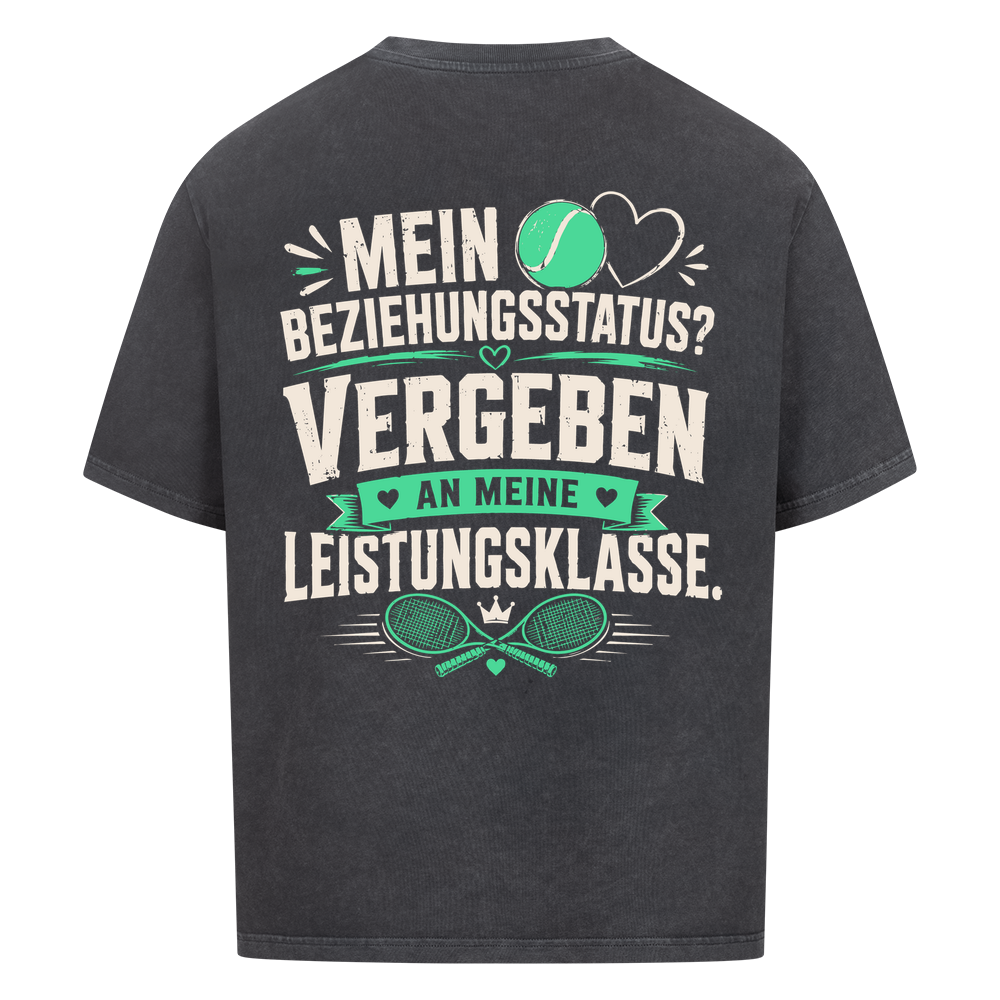 Beziehungsstatus auf Oversized Shirt, Farbe verwaschen schwarz