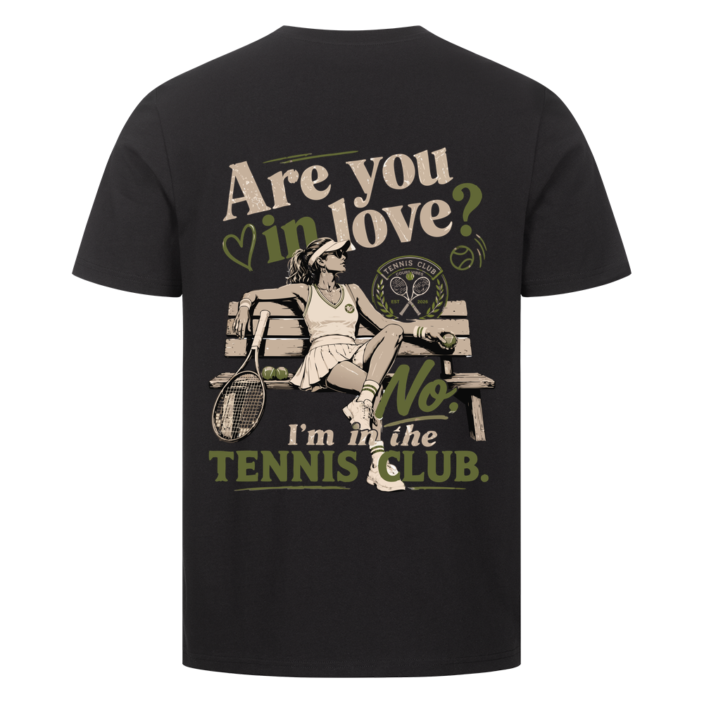 Tennis Club Girl auf T-Shirt, Farbe schwarz