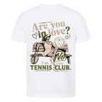 Tennis Club Girl auf T-Shirt, Farbe weiß