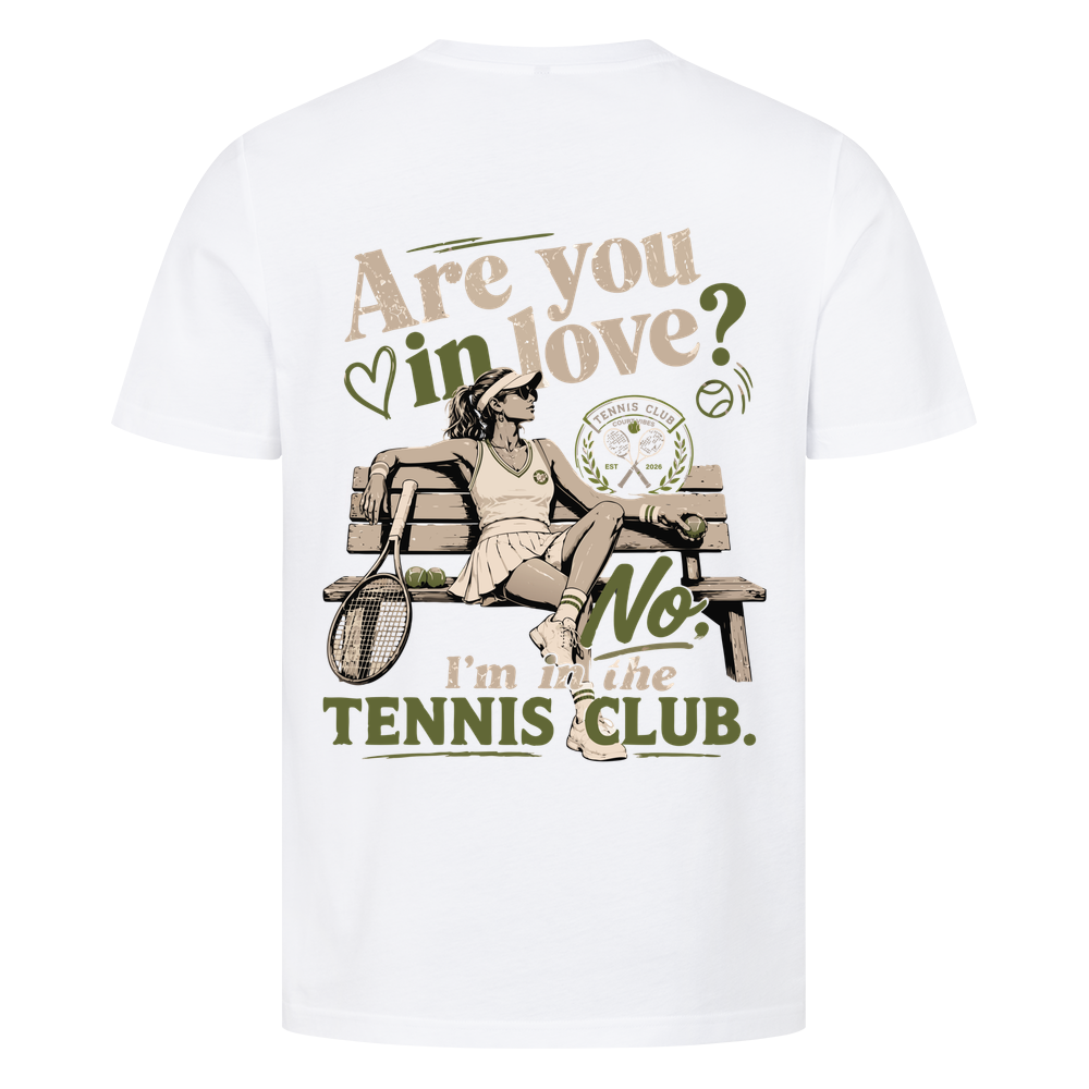 Tennis Club Girl auf T-Shirt, Farbe weiß