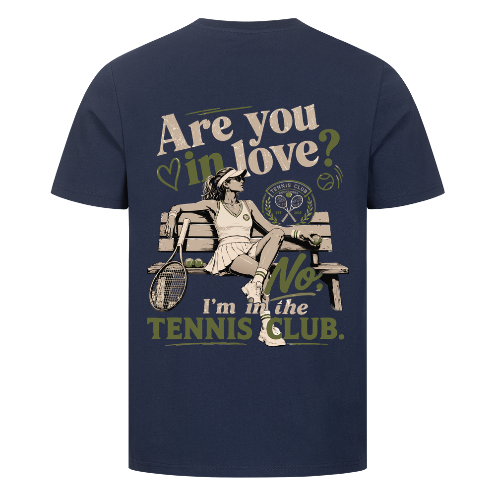 Tennis Club Girl auf T-Shirt, Farbe marineblau