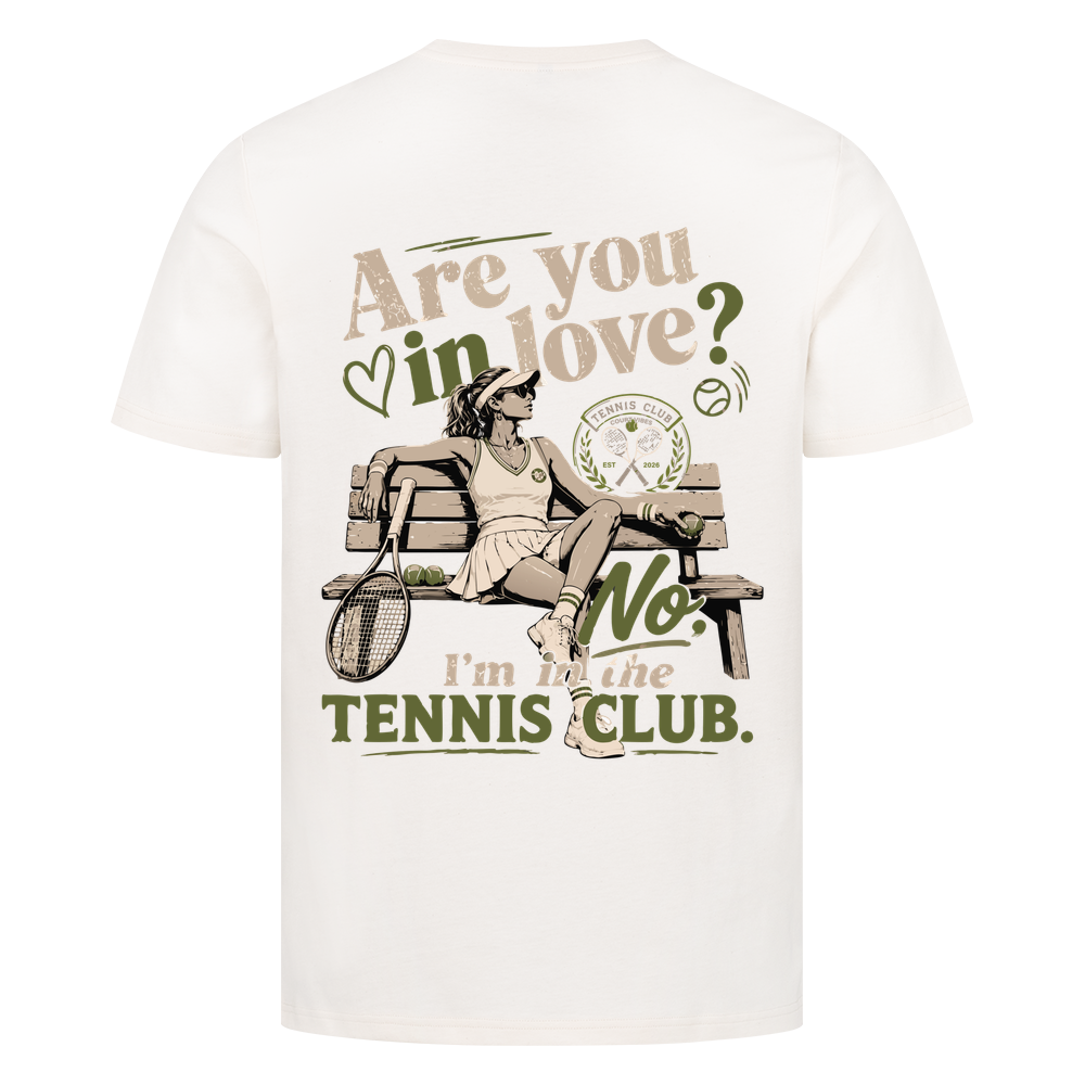 Tennis Club Girl auf T-Shirt, Farbe naturweiß