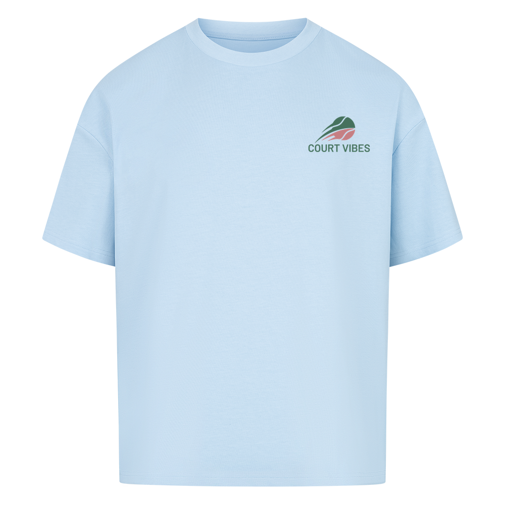 Tennis Club Girl auf Oversized Shirt, Farbe babyblau