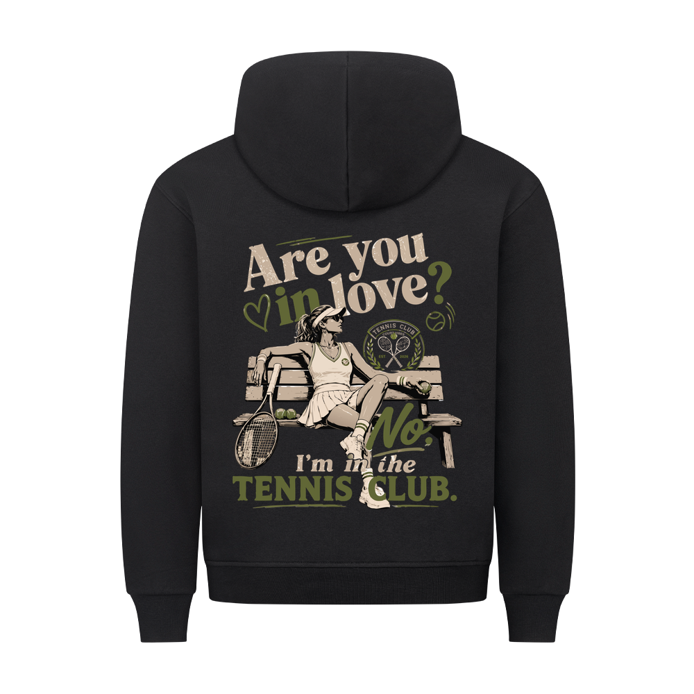 Tennis Club Girl auf Hoodie, Farbe schwarz