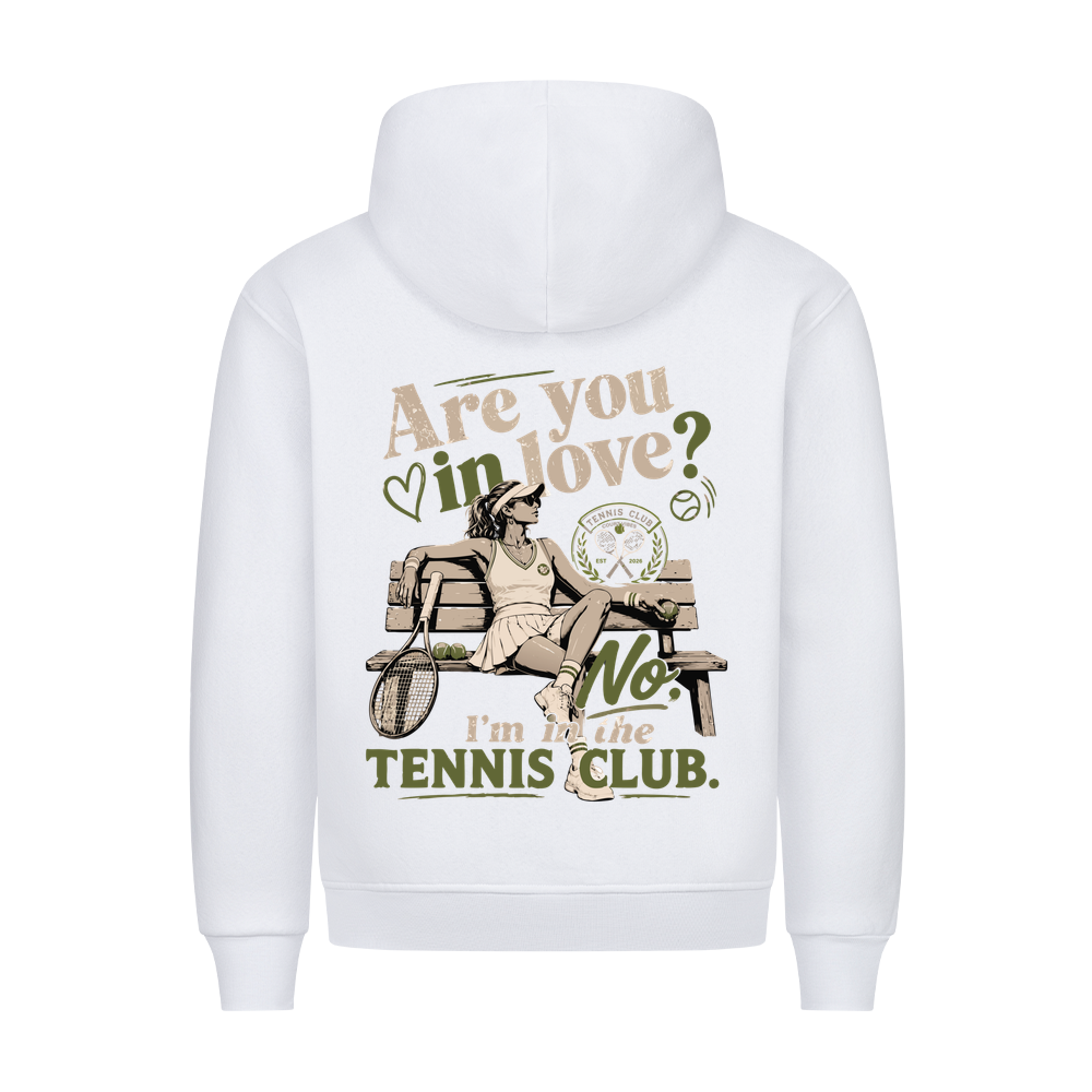 Tennis Club Girl auf Hoodie, Farbe weiß