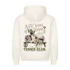 Tennis Club Girl auf Hoodie, Farbe beige
