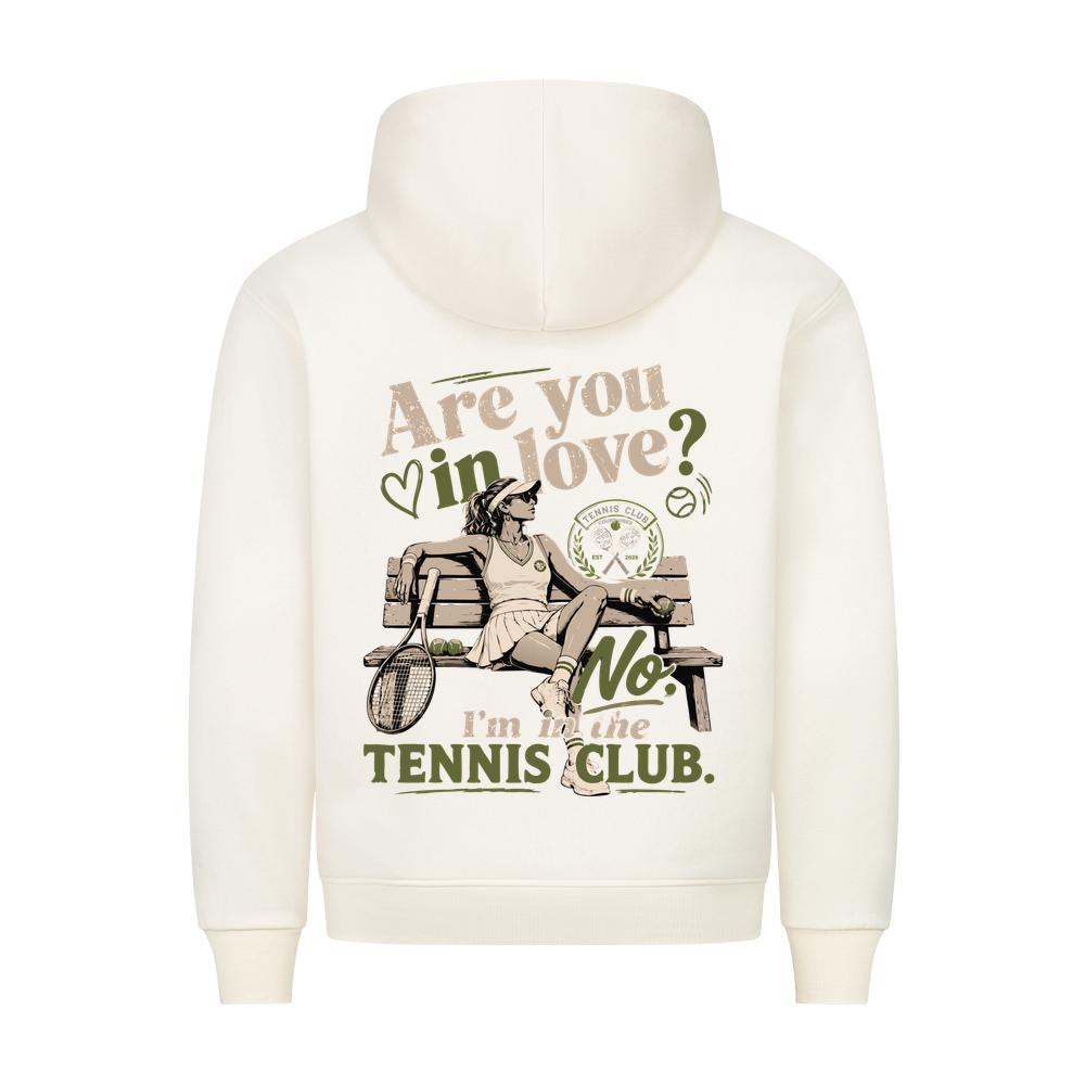 Tennis Club Girl auf Hoodie, Farbe beige