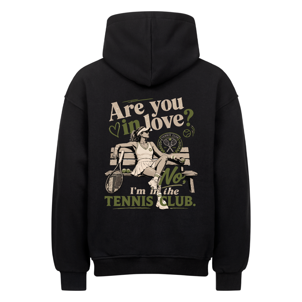 Tennis Club Girl auf Oversized Hoodie, Farbe schwarz