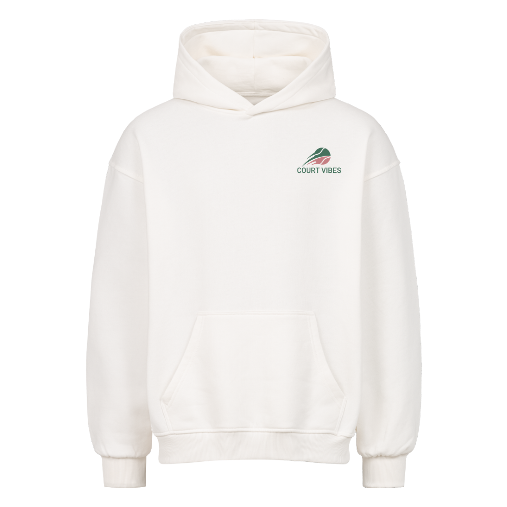 Tennis Club Girl auf Oversized Hoodie, Farbe weiß