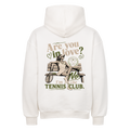 Tennis Club Girl auf Oversized Hoodie, Farbe weiß