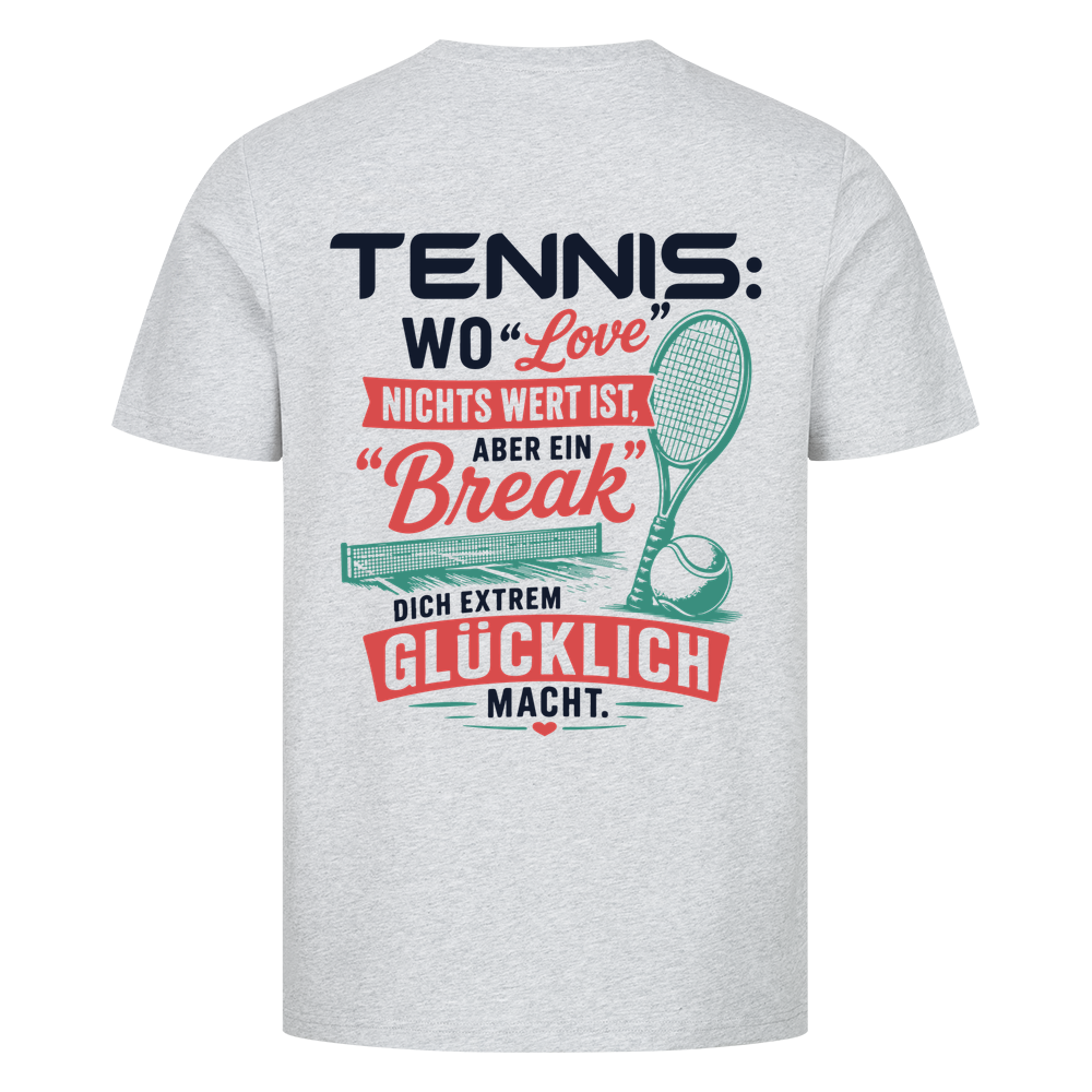 Love & Break auf T-Shirt, Farbe grau meliert