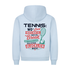 Love & Break auf Hoodie, Farbe babyblau