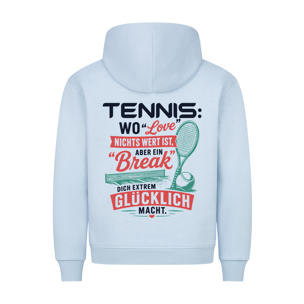 Love & Break auf Hoodie, Farbe babyblau