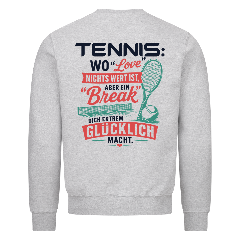 Love & Break auf Sweatshirt, Farbe grau meliert