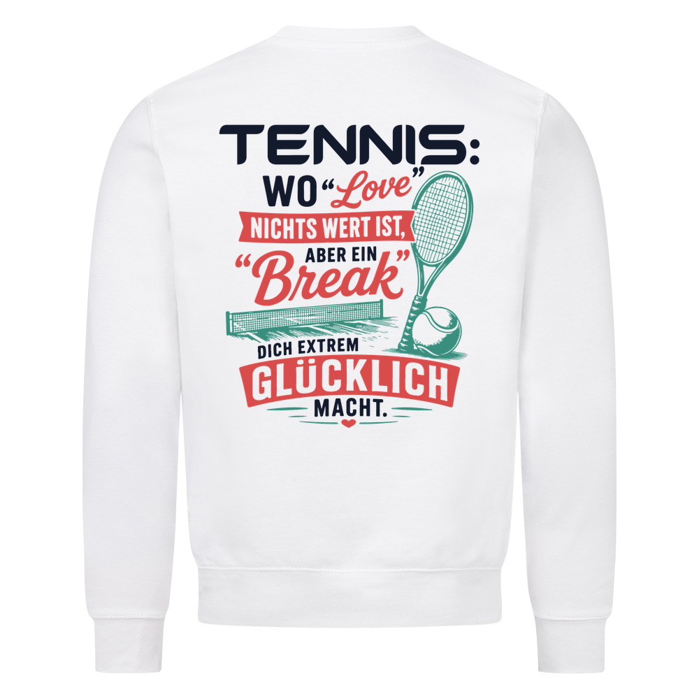 Love & Break auf Sweatshirt, Farbe weiß