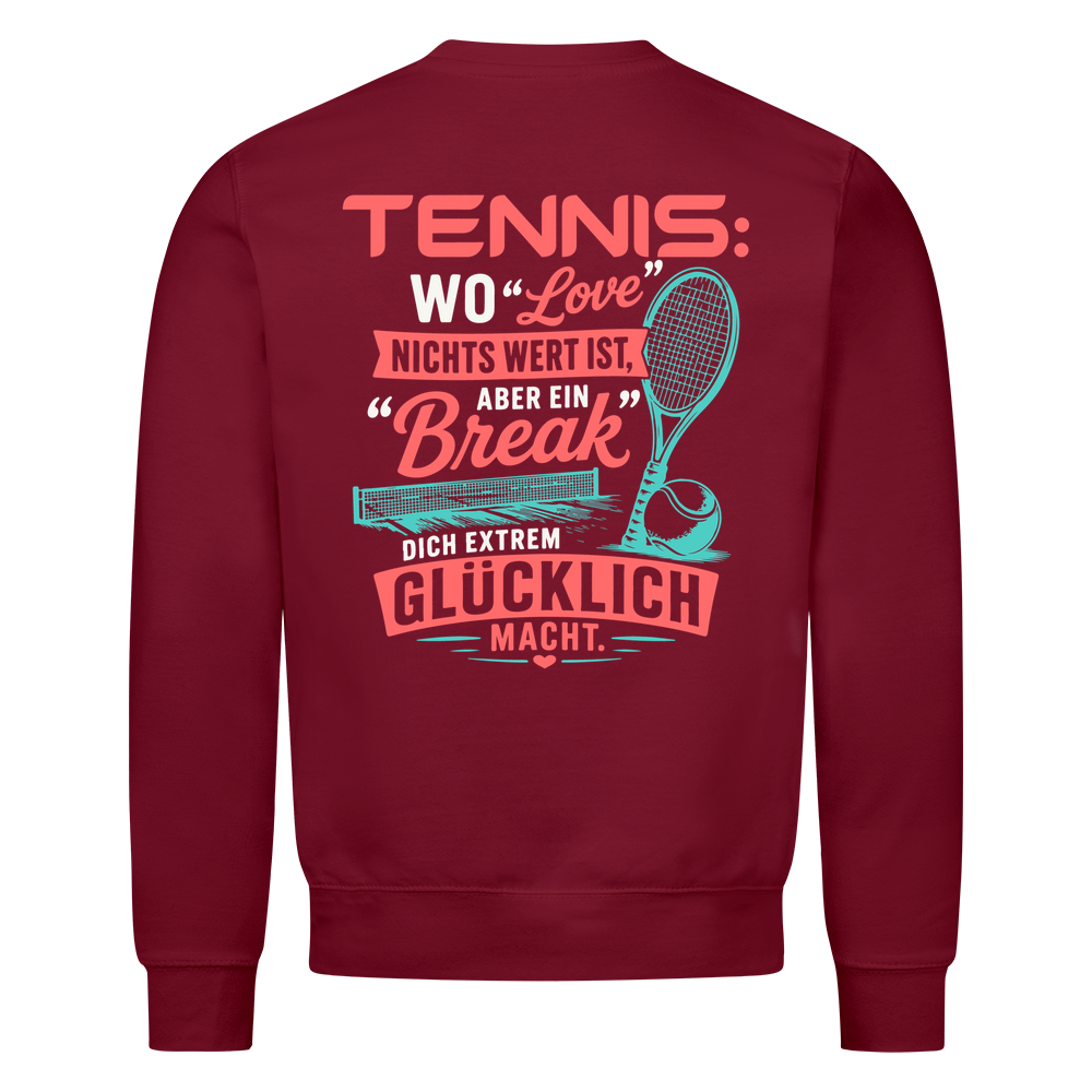 Love & Break auf Sweatshirt, Farbe weinrot