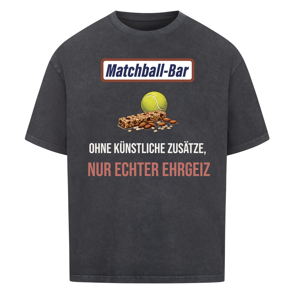 Nur echter Ehrgeiz auf Oversized Shirt, Farbe verwaschen schwarz