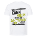 Wasserrohrbruch auf T-Shirt, Farbe weiß