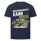 Wasserrohrbruch auf T-Shirt, Farbe marineblau